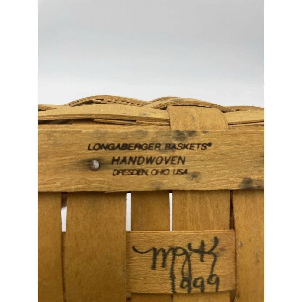 Vintage‎ Longaberger Handwoven Rectangular Basket Signed 1999